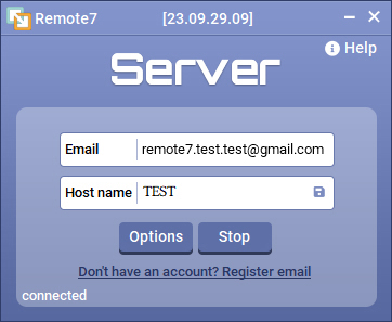 R7server main interface